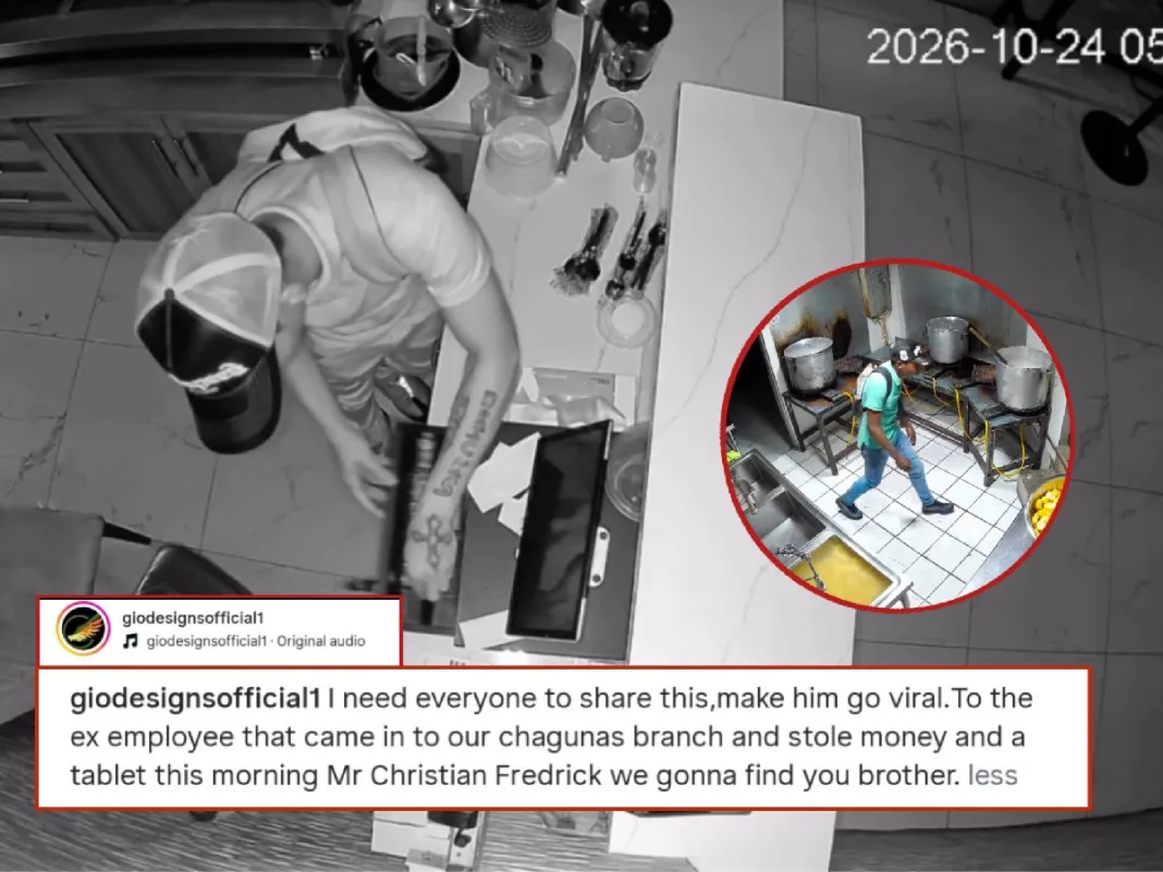 Gio Designs Shares CCTV Following Alleged Theft at Chaguanas Branch