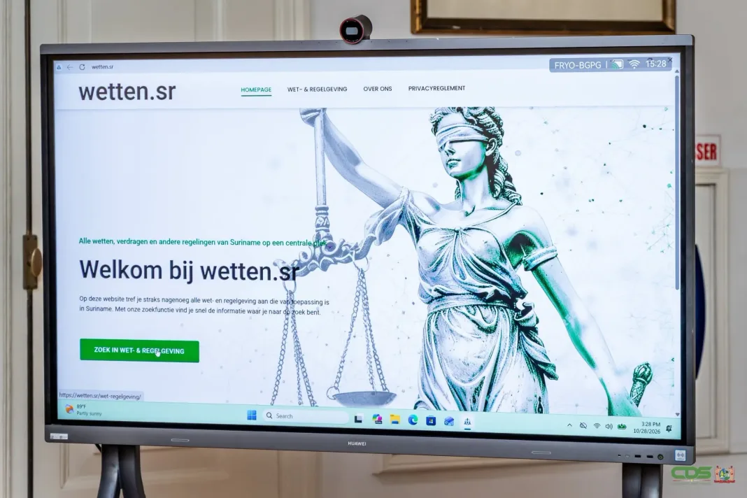 Digitaal wettenplatform Wetten.sr in gebruik genomen