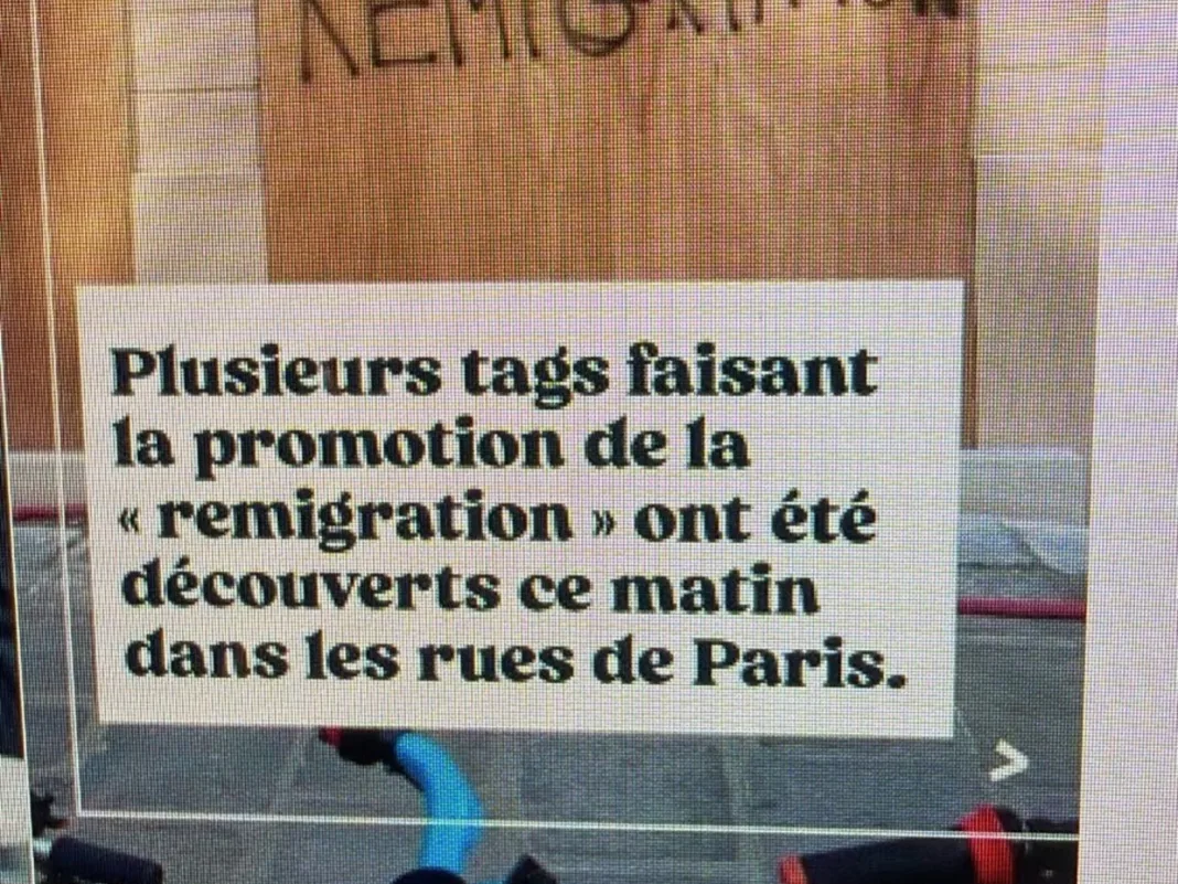 Vandalismo en París: en la previa de las marchas de protesta, varias calles amanecieron con pintadas xenófobas y racistas