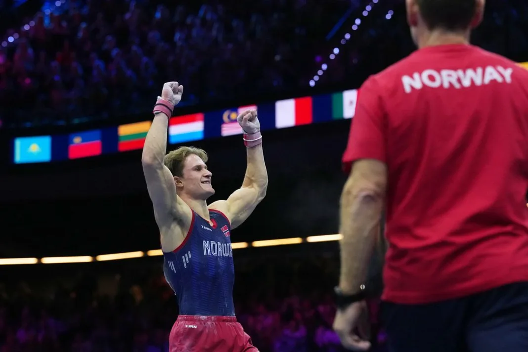 Historisk norsk medalje: Sebastian Sponevik tok bronse i turn-VM