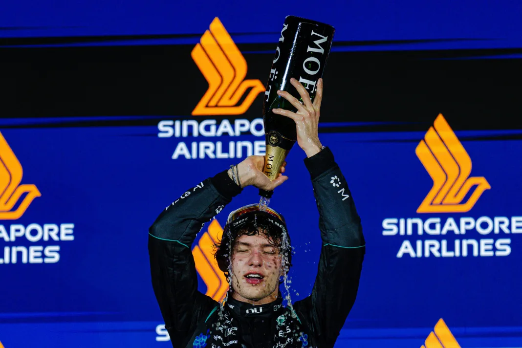 Andrea Kimi Antonelli of Mercedes-AMG PETRONAS Formula One Team competes during the 2026 Formula 1 Singapore Airlines Singapore Grand Prix at Marina Bay Street Circuit in Singapore on October 11, 2026. Photo by Tan Jun Da/ABACAPRESS.COM