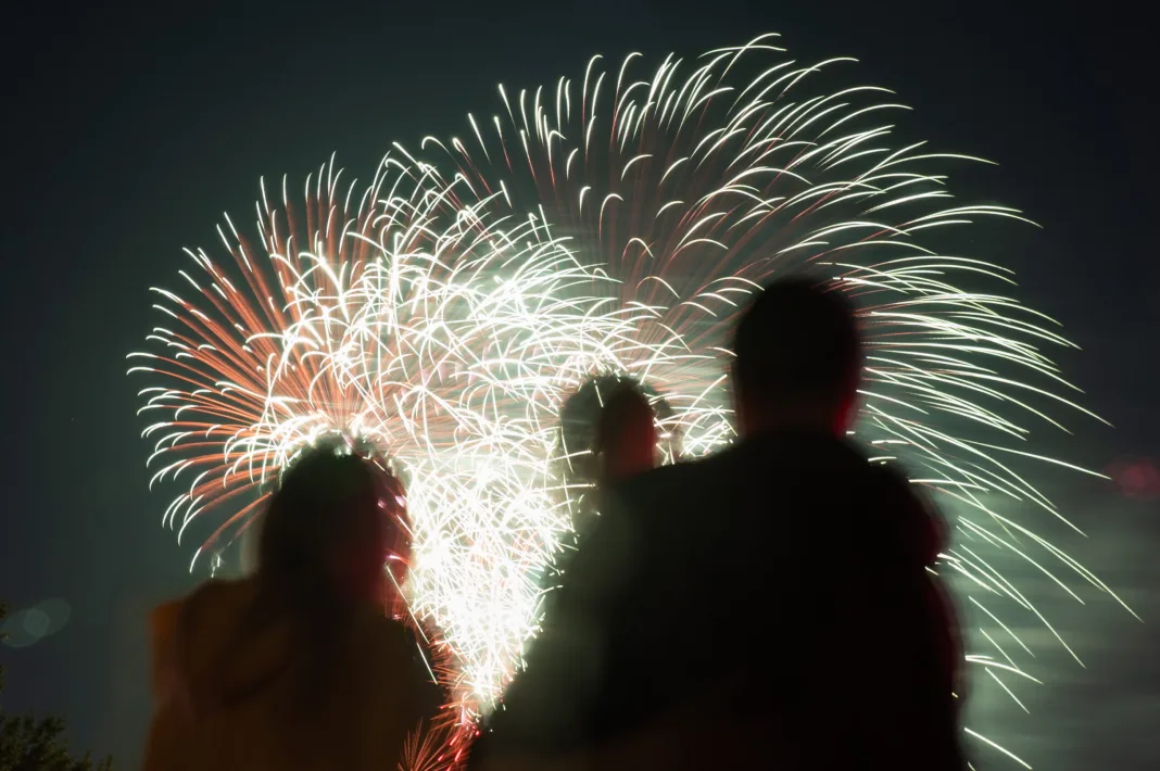 July 1, 2023, Ottawa, On, Canada: People watch as fireworks explode over LeBreton Flats area during Canada Day celebrations in downtown Ottawa, on Saturday, July 1, 2023. (Credit Image: © Spencer Colby/The Canadian Press via ZUMA Press)